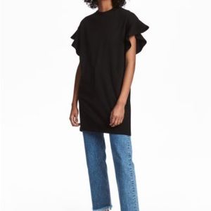 Short Frill Sleeved Tee Shirt Dress